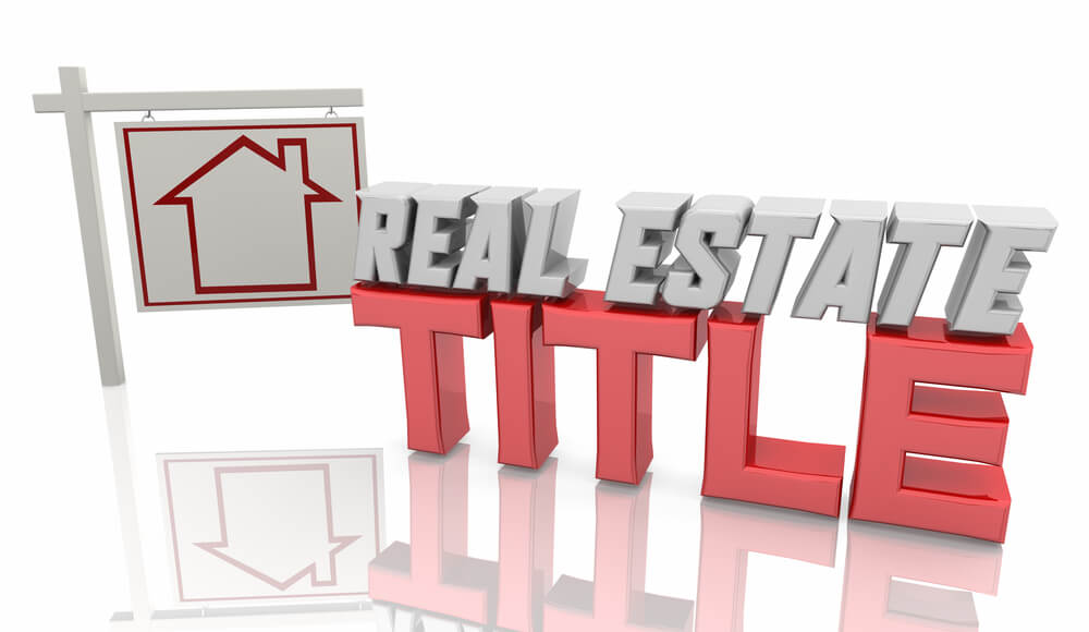 graphic with real estate title written on it